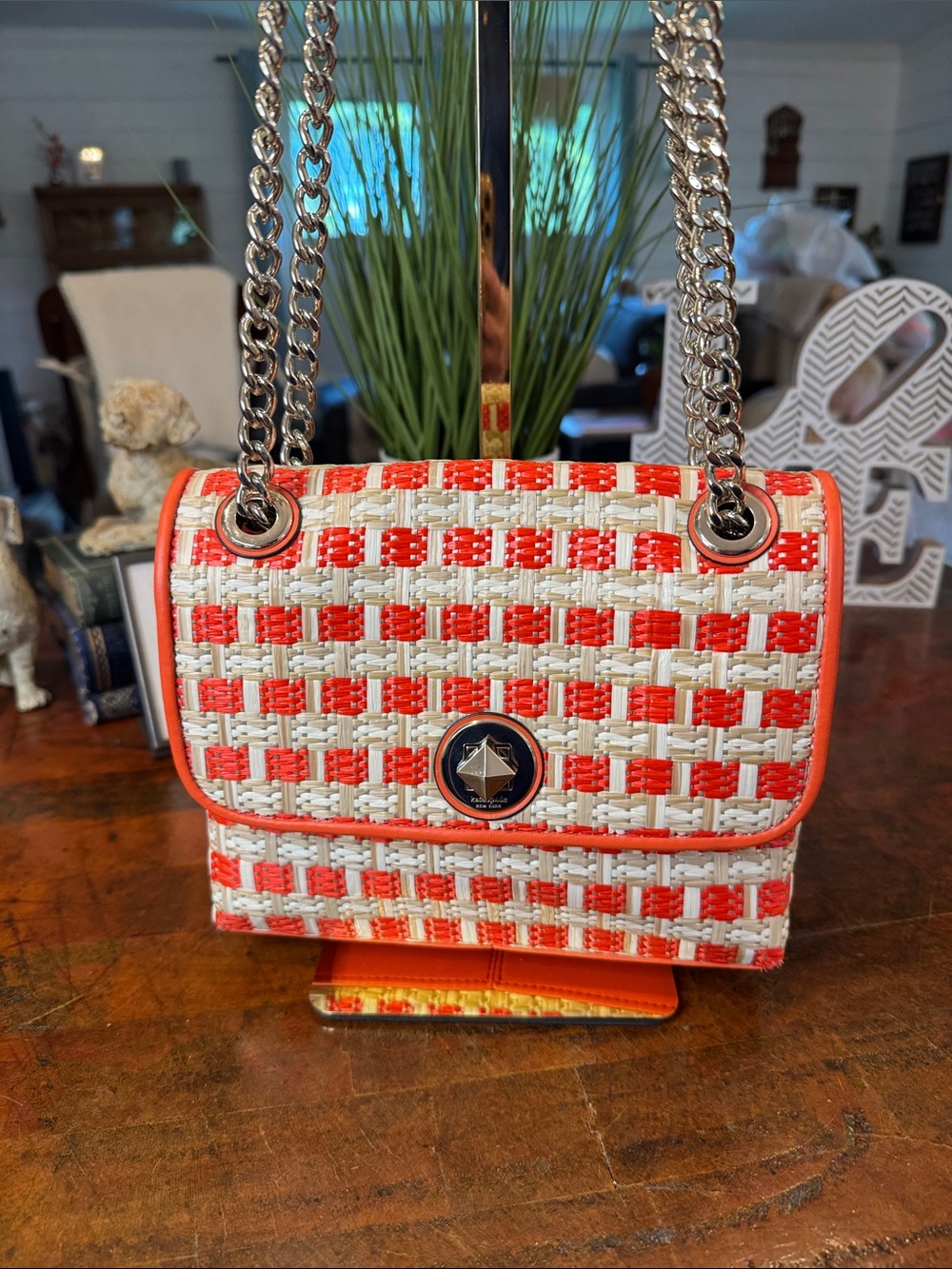 Kate Spade New York Natalia Straw Flap Bag - Picture 1 of 15